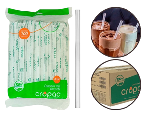 Canudo Milkshake 8mm pct 200un